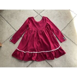 Matilda Jane Dress Red‎ Size 6 Ruffle Cotton Girls